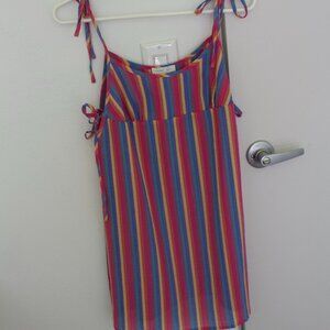 Multicolor striped mini dress